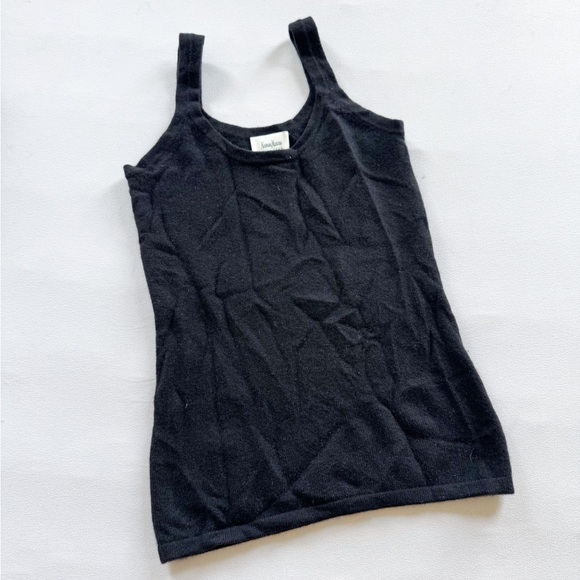 Neiman Marcus Women's Scoop Neck Sleeveless Cashmere Sweater Tank Black Size S - Picture 1 of 4